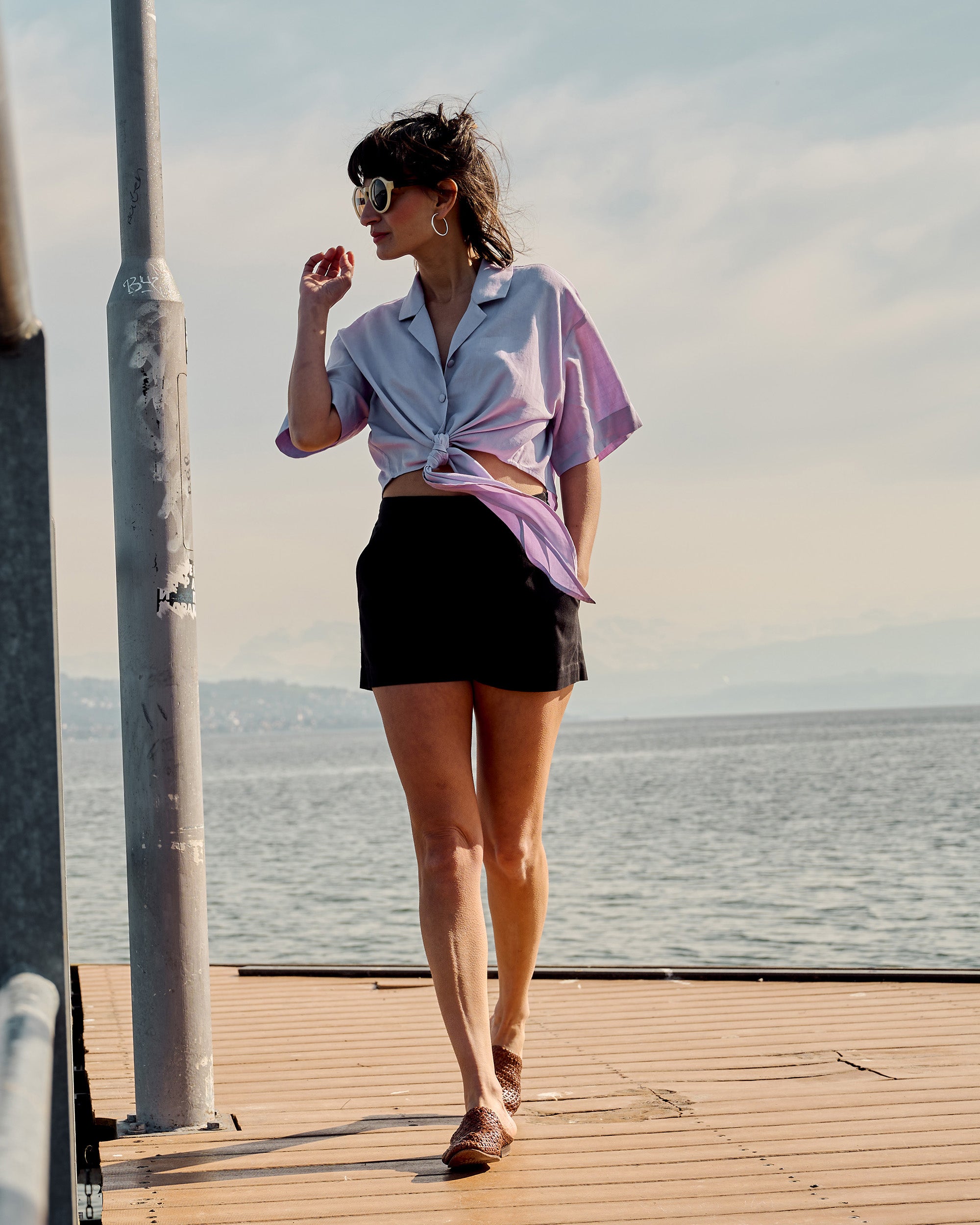 petite-black-shorts-editorial-walking
